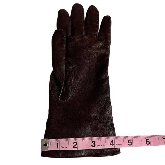 Vtg Guanto Sim Simeone Leather Driving Gloves Womens 8 Brown Wool Lined Italy - Picture 11 of 13
